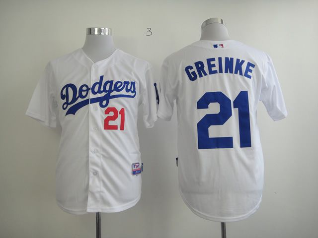 Men Los Angeles Dodgers #21 Greinke White MLB Jerseys->los angeles dodgers->MLB Jersey